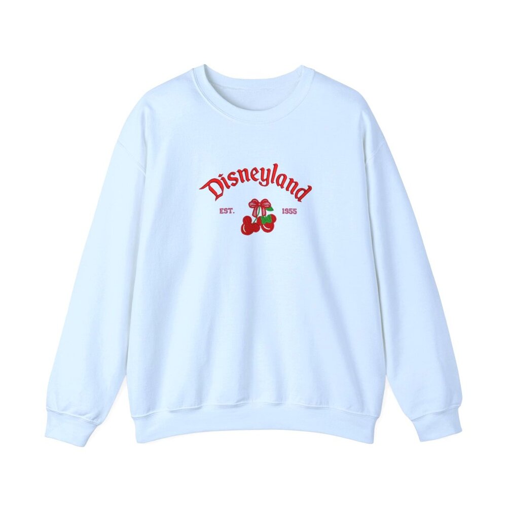 Blue Disneyland Sweatshirt – Cherry Graphic – M/L – Brand New